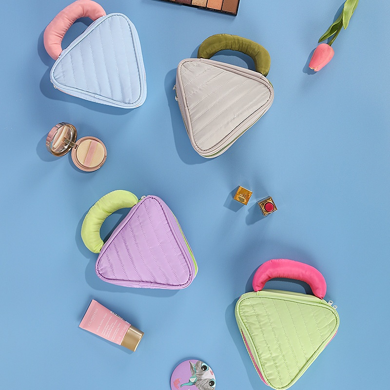 Große Kapazität tragbare Kosmetiktasche Umweltfreundliche Fresh Style Color-Block Cosmetic Organizer Zipper Hochwertige Travel Toiletry Bag