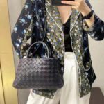 Cowhide Leather Woven Handbag