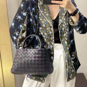 Cowhide Leather Woven Handbag