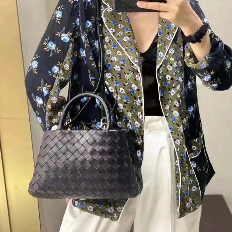 Cowhide Leather Woven Handbag