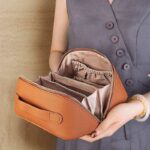 Genuine Leather Travel Cosmetic Bag