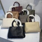 Cowhide Leather Woven Handbag