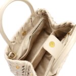 Cowhide Leather Woven Handbag