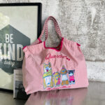 Women’s Purple Embroidered Tote Bag