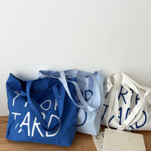 New 100% Cotton French-Style Casual Klein Blue Canvas Tote Bag / Backpack