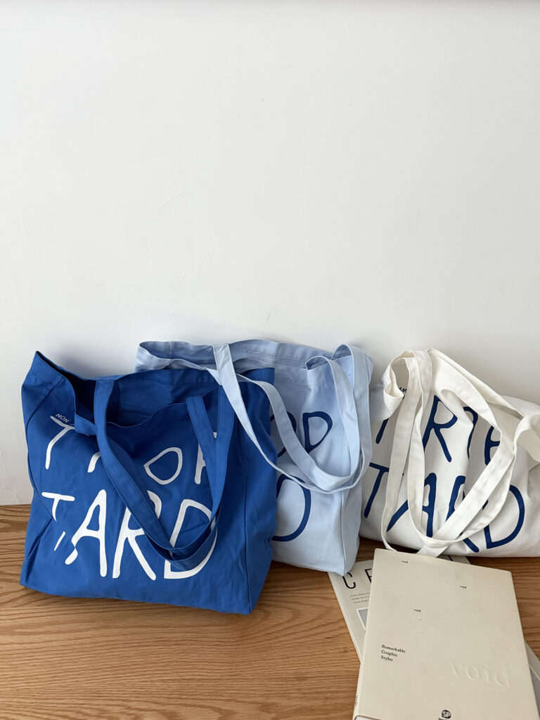 New 100% Cotton French-Style Casual Klein Blue Canvas Tote Bag / Backpack