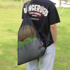 mesh drawstring backpack swim bag gym beach