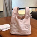 Cute Bow Embroidered Tote Bag