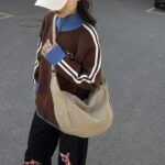 Multicolored Nylon Canvas Shoulder Bag