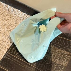 Cute Bow Embroidered Tote Bag